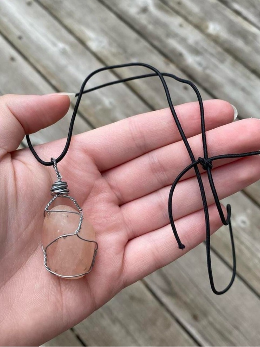 pink crystal wrap necklace